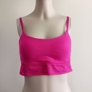 Auden Bright pink long line bralette size small